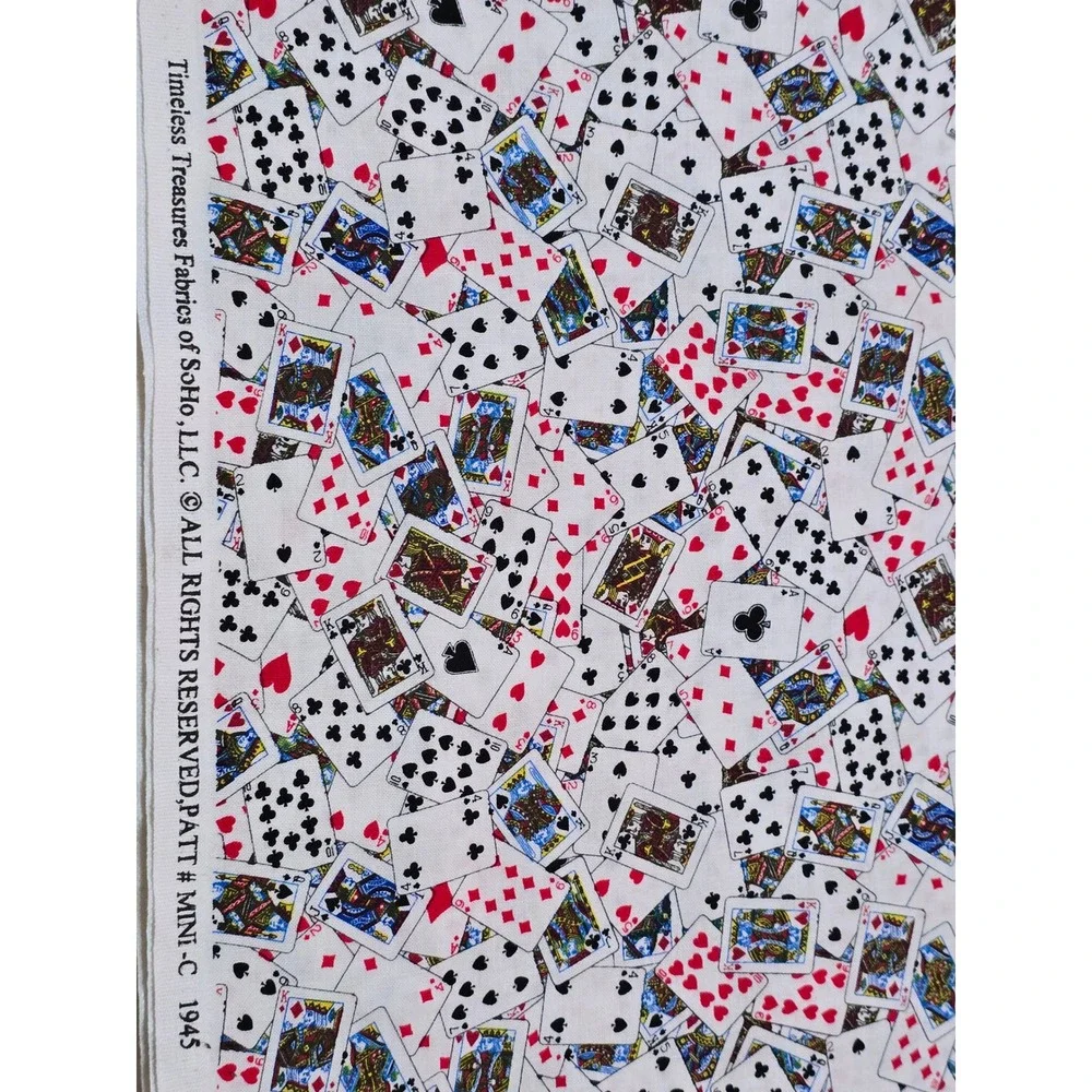 Timeless Treasures Playing Cards Fabric Soho Cotton New MINI-14 continuous yards
